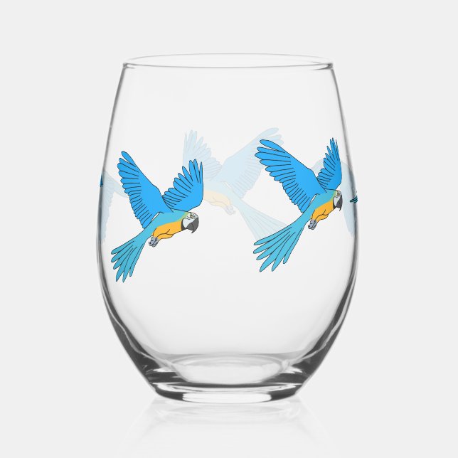 Vaso De Vino Macao azul amarillo (Derecha)