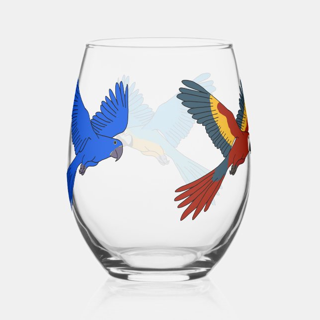 Vaso De Vino Macaws (Derecha)