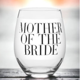 Vaso De Vino Madre de la Novia Negra Moderna Elegante Personali