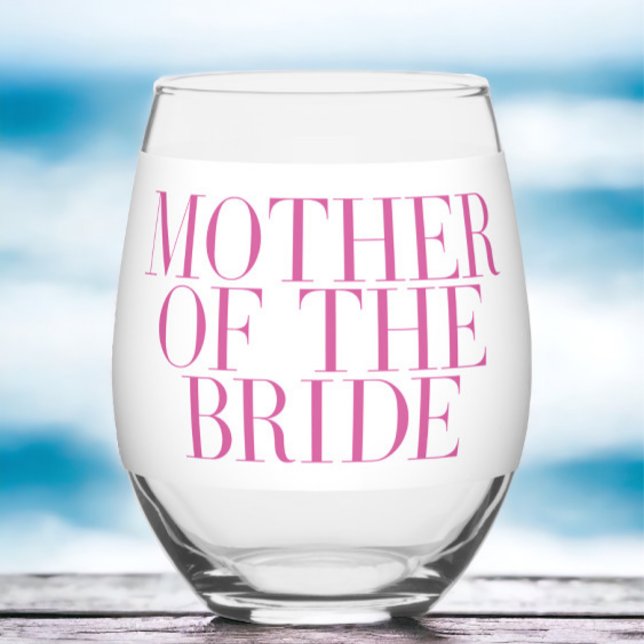 Vaso De Vino Madre de la Novia Rosa Moderno Elegante Personaliz (Subido por el creador)