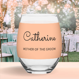 Vaso De Vino Madre del Boda de Moda Monogramada Groom