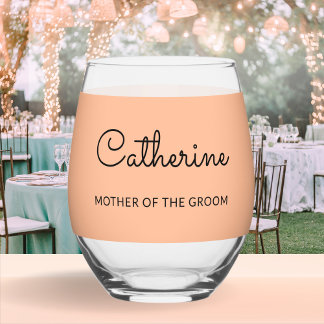 Vaso De Vino Madre del Boda de Moda Monogramada Groom