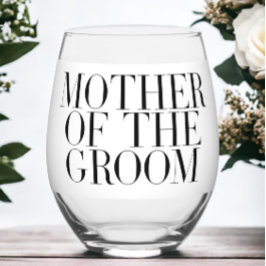 Vaso De Vino Madre del Groom Negro Moderno Personalizado elegan