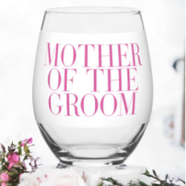 Vaso De Vino Madre del Personalizado Groom Rosa Modern Elegante