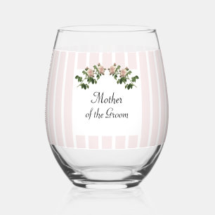 Vaso De Vino Madre romántica y rosa suave del Boda Groom