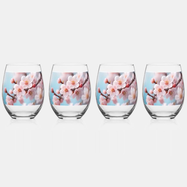 Vaso De Vino Magia de Flor de Rosa   (Anverso)