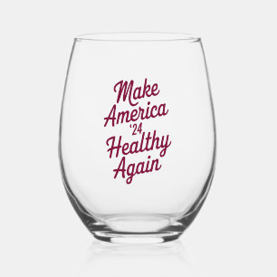 Vaso De Vino MAHA Haz a América Saludable de Nuevo Patriótico