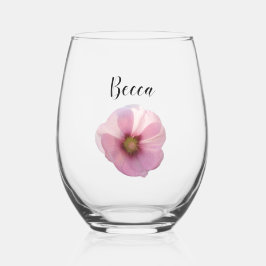 Vaso De Vino Malvarrosa Rosa Brillante Personalizada