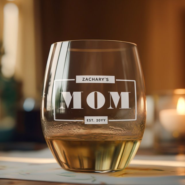 Vaso De Vino Mamá audaz moderna personalizada Esta nueva mamá (Subido por el creador)
