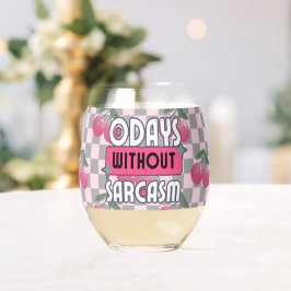 Vaso De Vino Mamá divertida 0 días sin sarcasmo