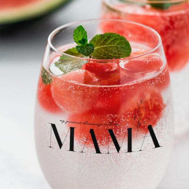 Vaso De Vino Mamá | Moda Boho Lettering & Floral (Subido por el creador)