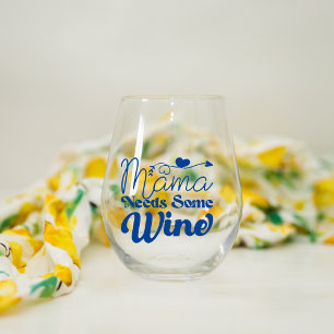 Vaso De Vino Mamá Necesita Vidrio Sin Estúpido