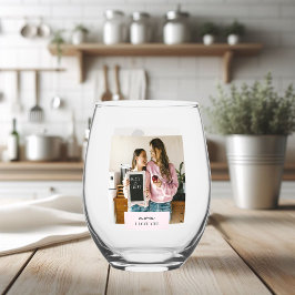 Vaso De Vino Mamá personalizada que te amo. Foto
