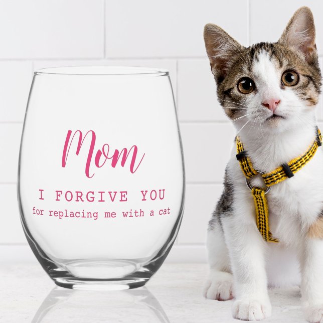 Vaso De Vino "Mamá, te perdono", divertido y lindo amante de lo (Subido por el creador)