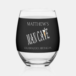 Vaso De Vino Man Cave Pub Stemless Wine Glass Drinkware