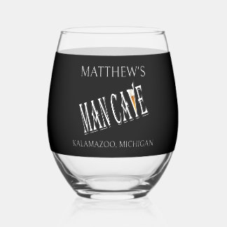 Vaso De Vino Man Cave Pub Stemless Wine Glass Drinkware