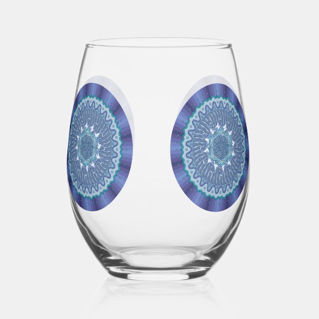 Vaso De Vino Mandalá de Agua (Anverso)