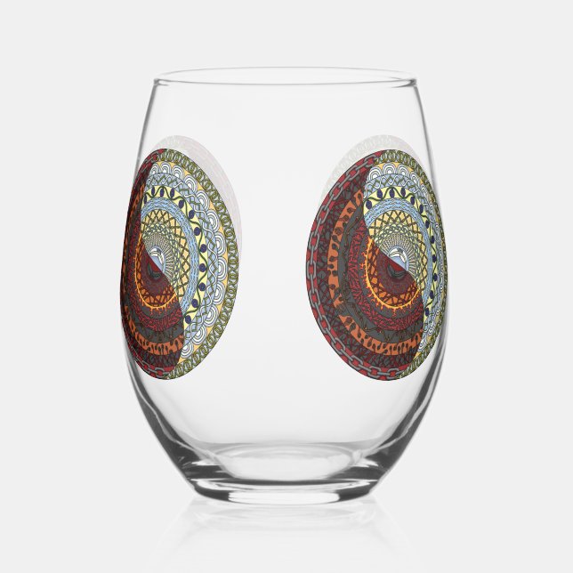 Vaso De Vino Mándala de Cielo e Infierno (Anverso)