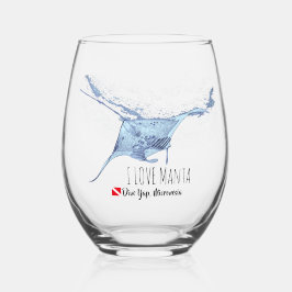 Vaso De Vino Manta Ray Silhouette