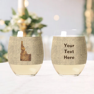 Vaso De Vino Mapa de Idaho Spud
