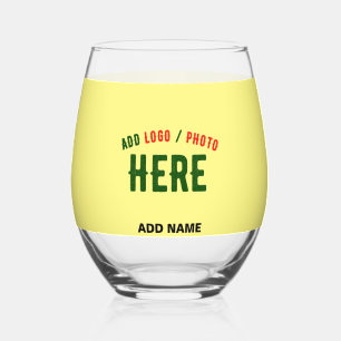 VASO DE VINO MARCA VERIFICADA AMARILLA PASTEL PERSONALIZADO MOD
