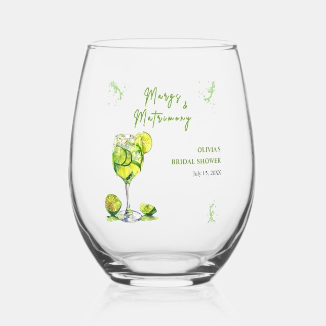 Vaso De Vino Margs y Matrimonio Cóctel Despedida de Soltera (Anverso)