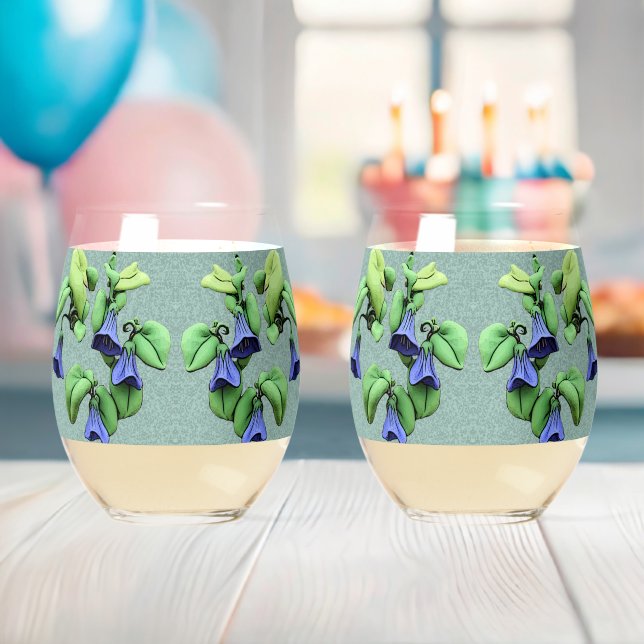 Vaso De Vino Mariposa Azul -Darwin Pea. Gafas de vino sin cásca (Insitu (Baby Shower))