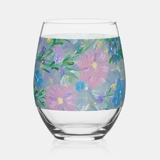 Vaso De Vino Mariposa Bush Floral (Anverso)