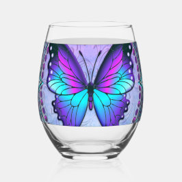 Vaso De Vino Mariposa de sublimación con fondo