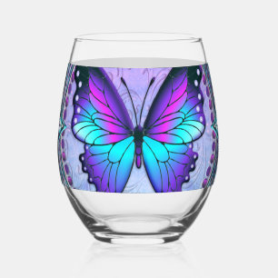 Vaso De Vino Mariposa de sublimación con fondo