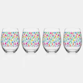 Vaso De Vino Máscaras de poción y botellas extraídas a mano del