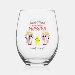 Vaso De Vino Mascotas de palomitas de maíz de cine familiar