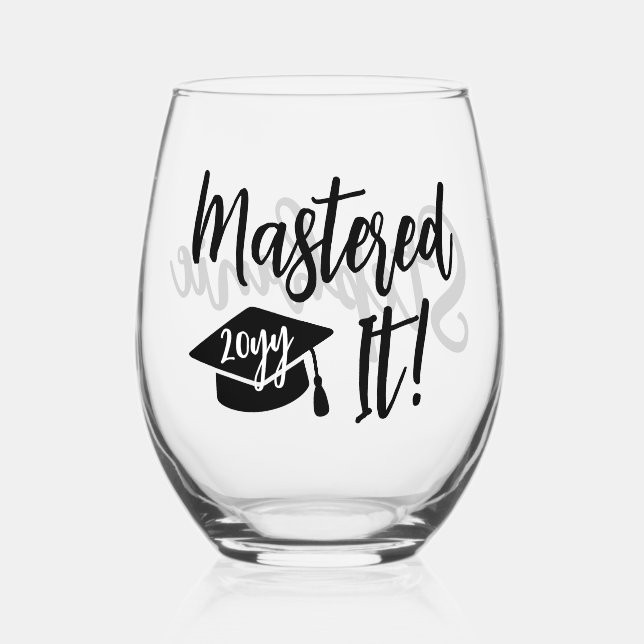 Vaso De Vino Máster personalizado de graduación (Anverso)