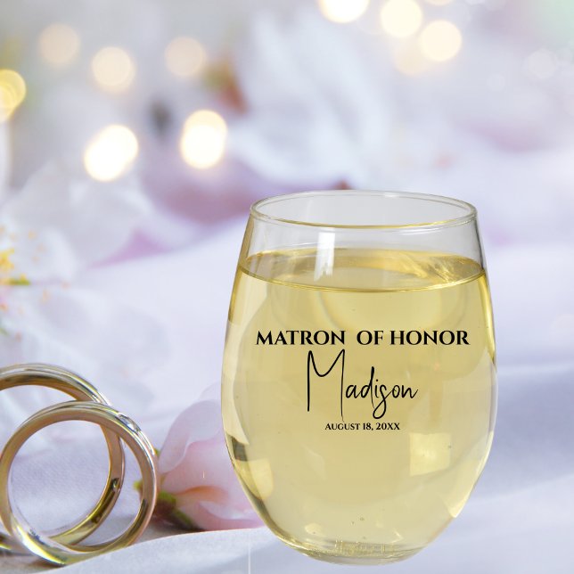 Vaso De Vino Matrón de Honor Fecha Personalizado (Subido por el creador)