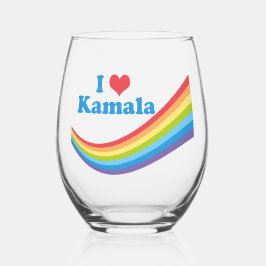 Vaso De Vino Me encanta el arcoiris electoral lindo de Kamala