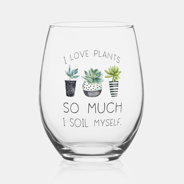Vaso De Vino Me encantan tanto las plantas (Anverso)