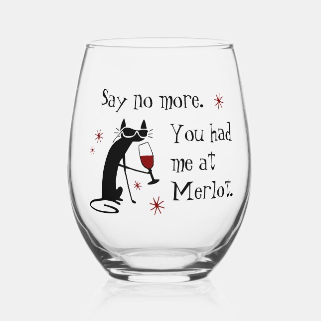 Vaso De Vino Me tenías en Merlot Funny Wine Pun (Anverso)