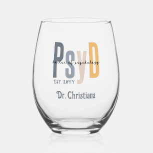 Vaso De Vino Médica de PsyD personalizado de graduación de Psic