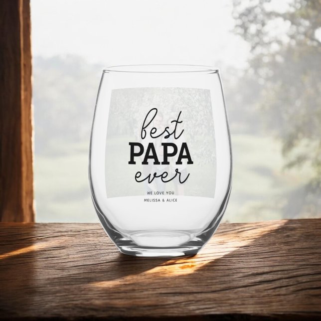 Vaso De Vino Mejor foto de papá (Subido por el creador)