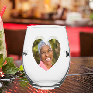 Vaso De Vino Mejor madre que nunca foto corazón
