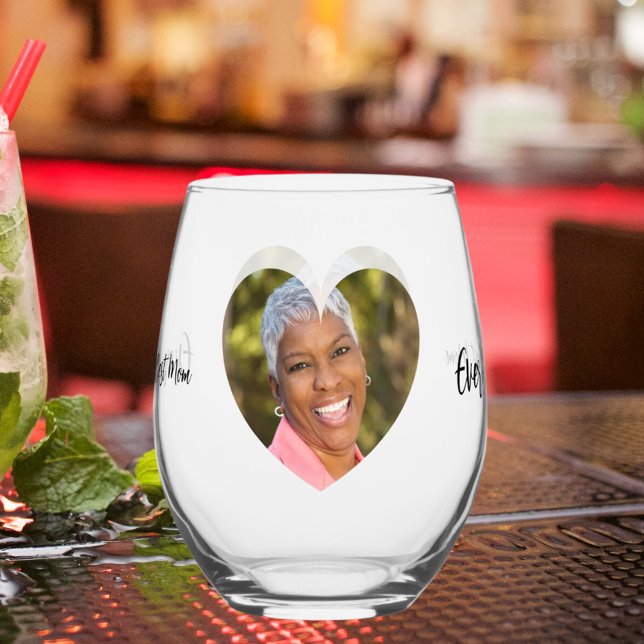 Vaso De Vino Mejor madre que nunca foto corazón (Subido por el creador)