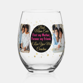 Vaso De Vino Mejor Mamá Collage de fotos Día de la Madre modern