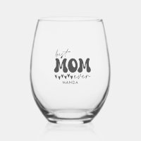 Mejor Mamá Retro Gris Tipografía nombre de castaño