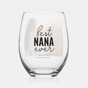 Vaso De Vino Mejor Nana Foto De Vidrio Sin Pisos