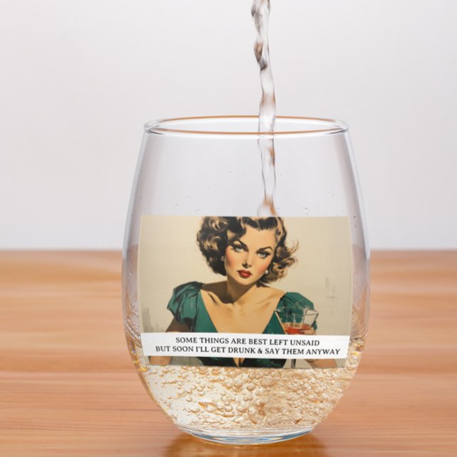 Vaso De Vino Mejor Retro 50 sin decir nada gracioso (Subido por el creador)