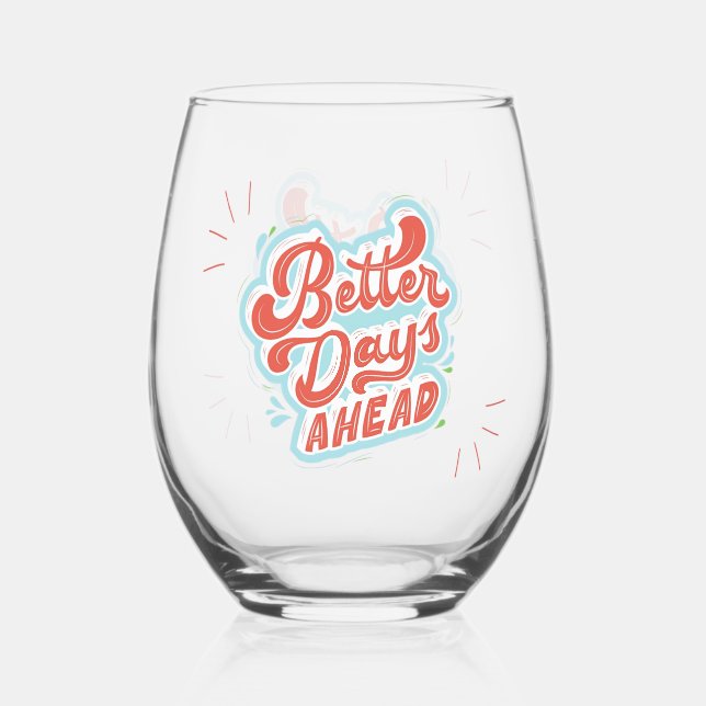 Vaso De Vino Mejores Días (Anverso)