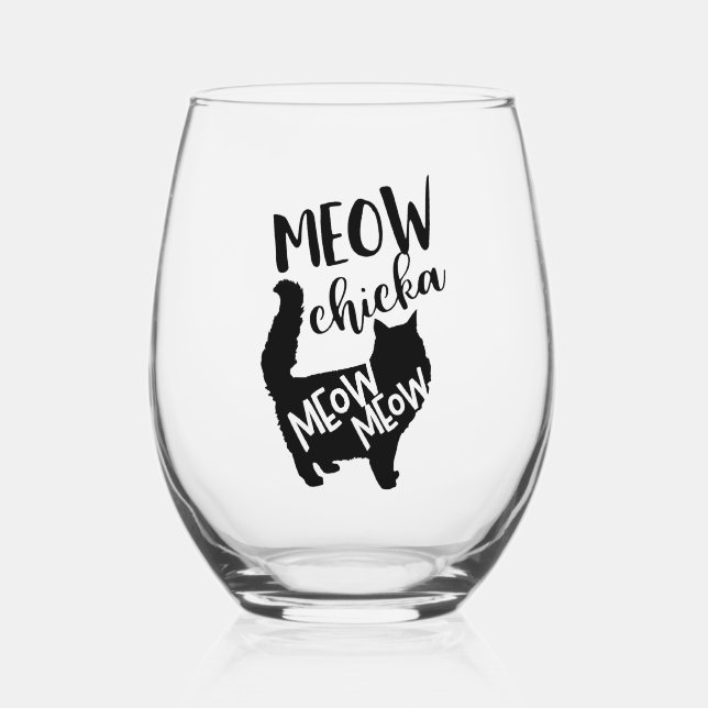 Vaso De Vino Meow Meow (Anverso)