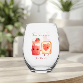 Vaso De Vino Mermelada de Fresa Linda Personalizada Regalo del