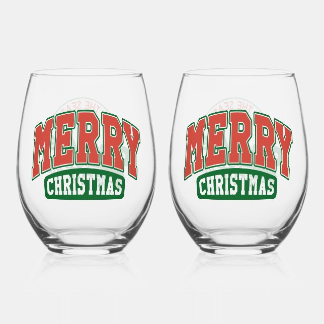 Vaso De Vino Merry Christmas 'Tis the Season to Sparkle (Anverso)