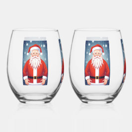 Vaso De Vino Merry Santa Claus